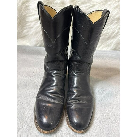 Justin Black Leather Cora Women's Cowboy Boots 6.5B L 3703 52751 0 - Picture 1 of 10